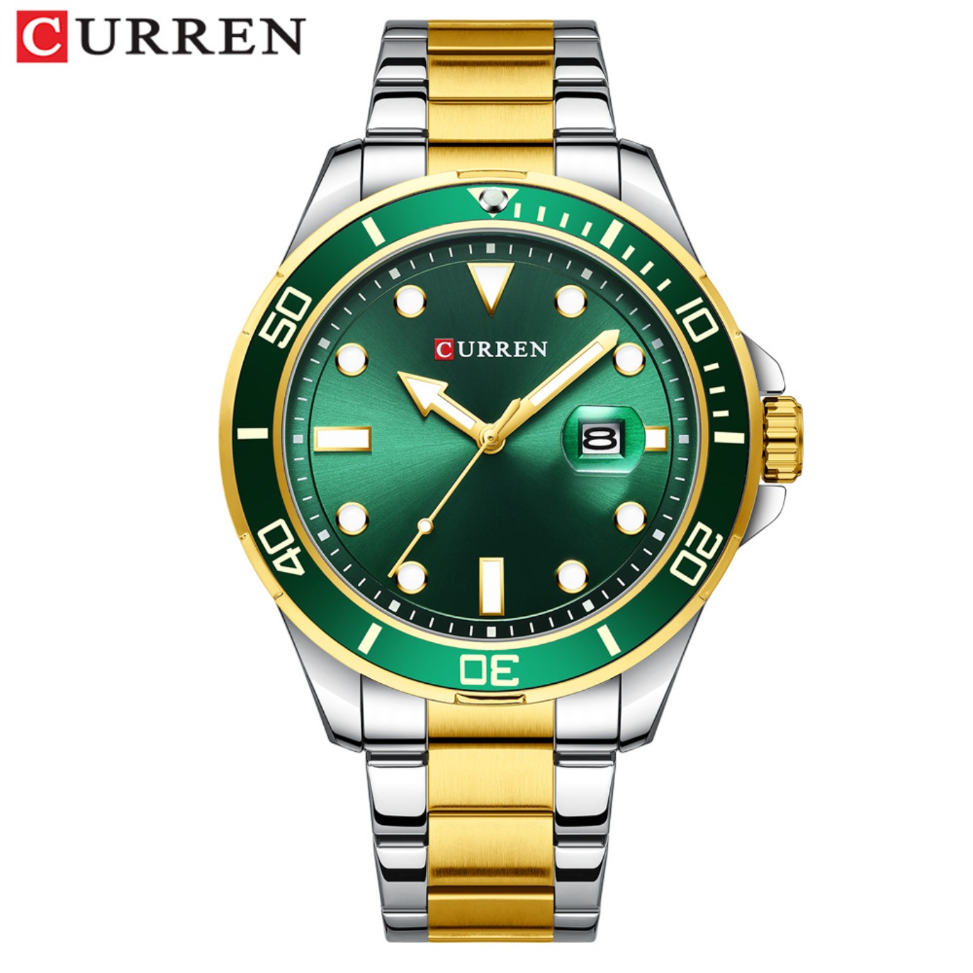 Luxury Watch For Men - CURREN 뉴 그린 워터 고스트 시리즈