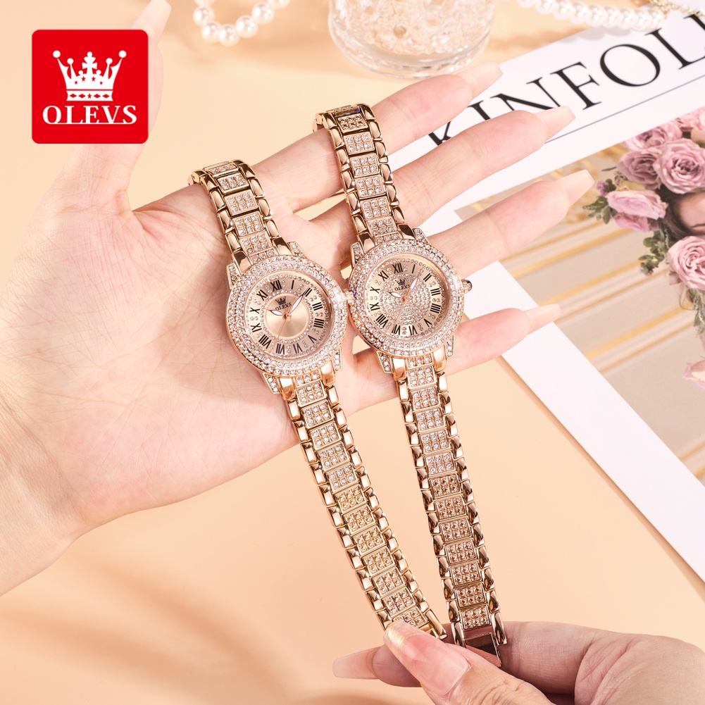 Luxury Watch Dial - OLEVS 럭셔리 패션 여성용 시계 다이아몬드