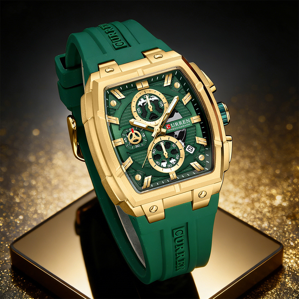Luxury Watch For Men - CURREN 남성용 럭셔리 빈티지 시계, 실리콘