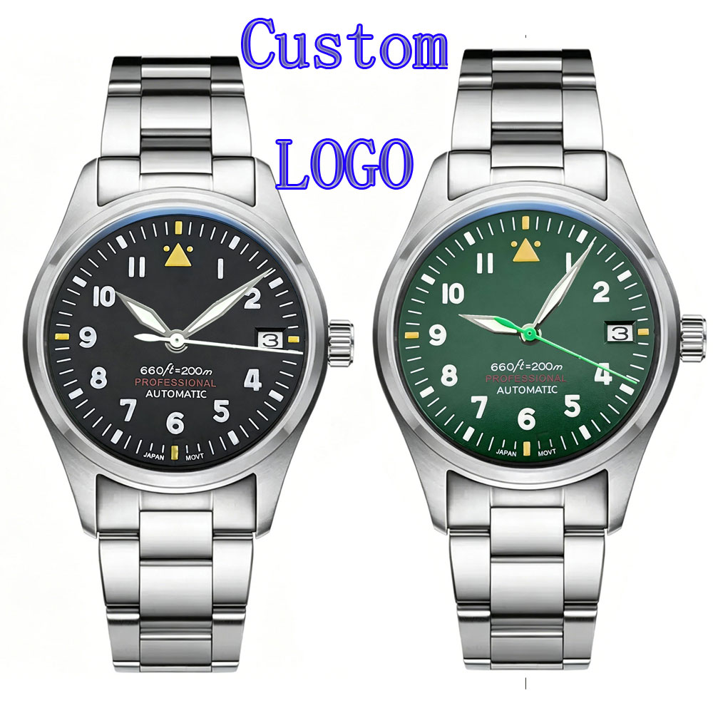 Automatic Pilot Watch - 커스텀 로고 36mm 39mm 파일럿 시계