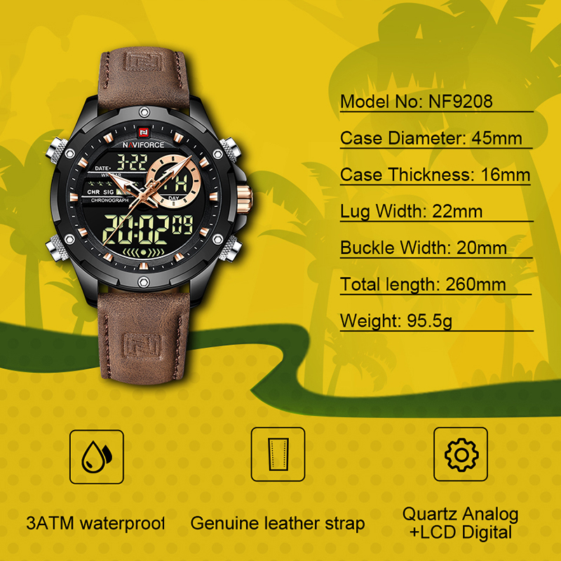 Luxury Watch Holder For Men - 새로운 NAVIFORCE 남성용 시계 쿼츠 크로노그래프