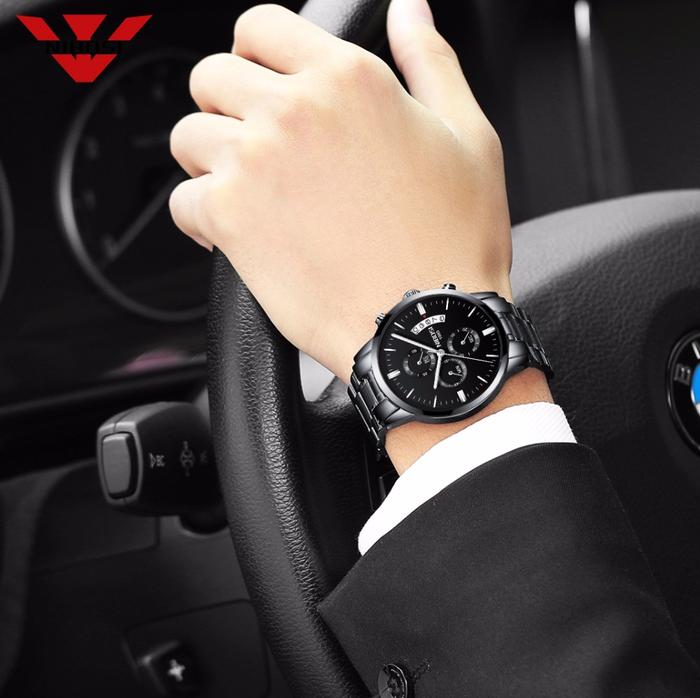 NIBOSI 스테인레스 스틸 블랙 쿼츠 시계 남성 시계 - Luxury Watch Mockup 리뷰 및 가격