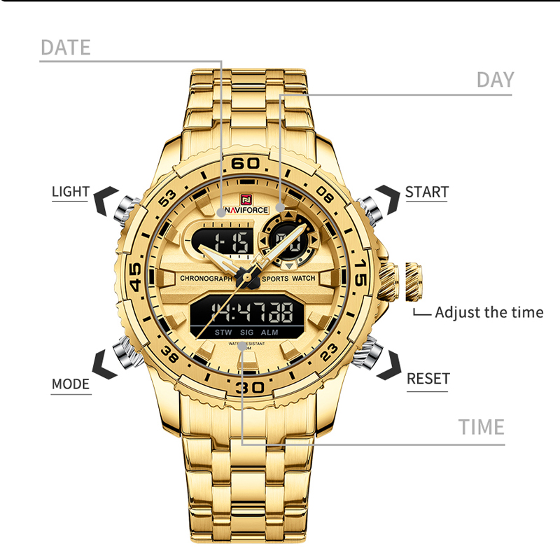 NAVIFORCE 남자 쿼츠 시계 럭셔리 무역 군사 스 - Luxury Watch Trading 리뷰 및 가격