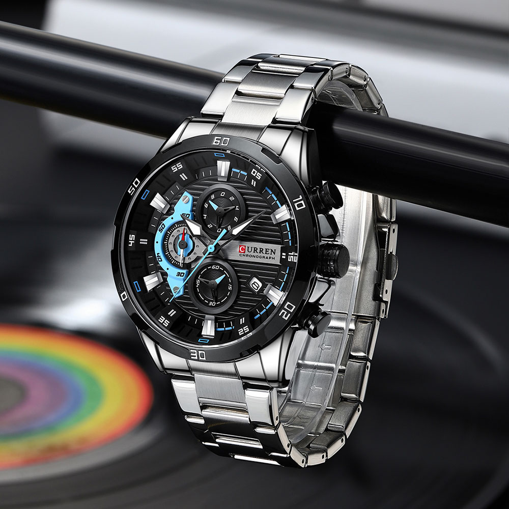 CURREN 남자 손목 시계, 방수 크로노그래프 남자  - Luxury Watch Mockup 리뷰 및 가격