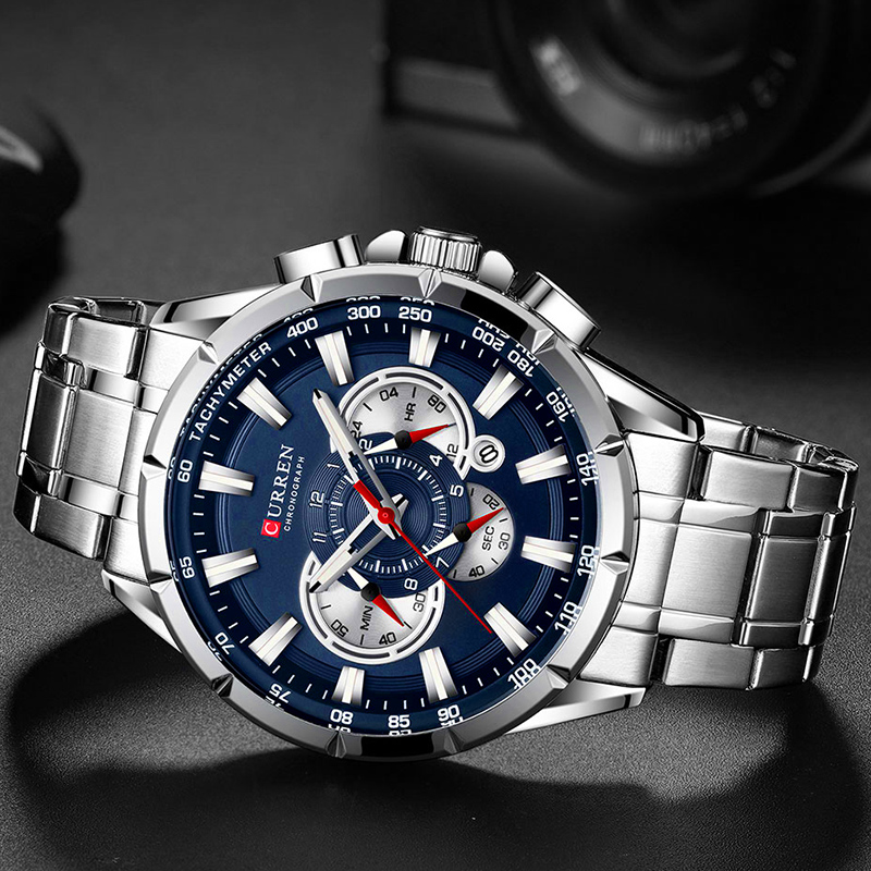 CURREN 손목 시계 남자 방수 크로노 그래프 군사  - Luxury Watch Mockup 리뷰 및 가격