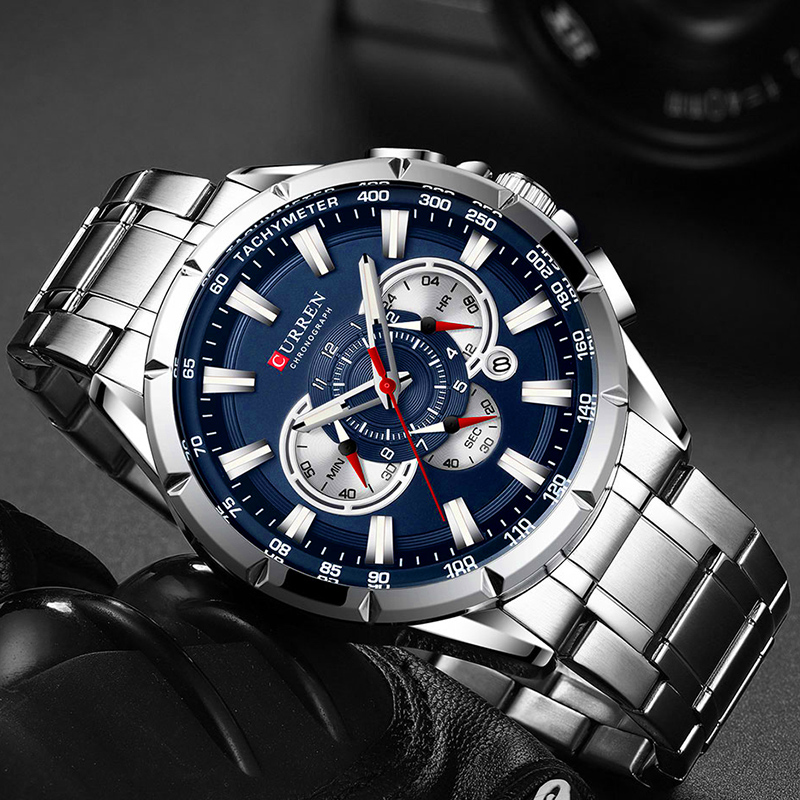 CURREN 손목 시계 남자 방수 크로노 그래프 군사  - Luxury Watch Mockup 리뷰 및 가격