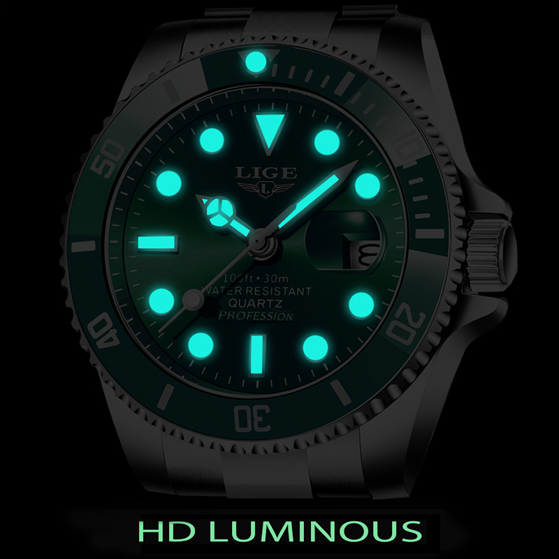 LIGE 최고 브랜드 럭셔리 패션 다이버 시계 남자 3 - Luxury Watch Mockup 리뷰 및 가격