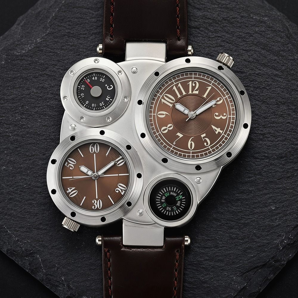 럭셔리 PU 가죽 스트랩 빅페이스 시계 가죽 스트랩 야 - Compass Watch Luxury 리뷰 및 가격