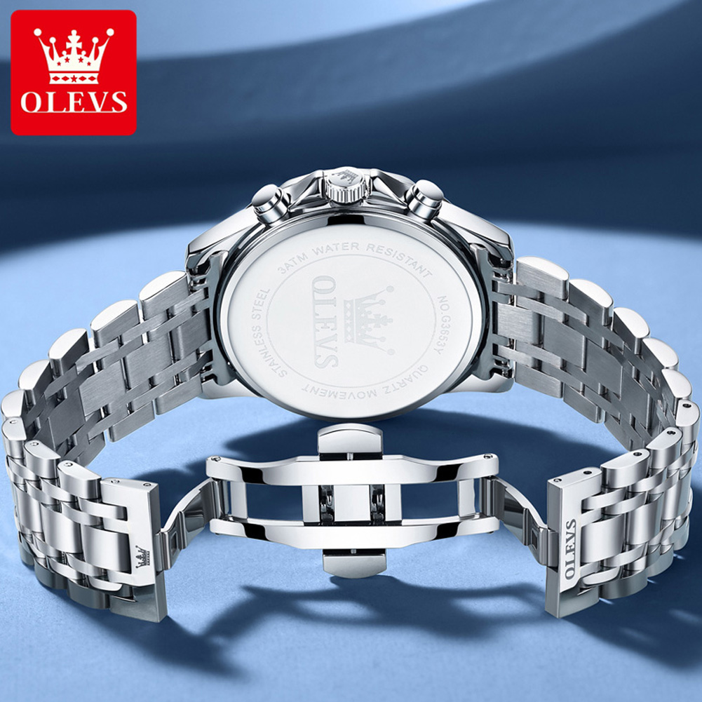 OLEVS 3653 브랜드 문페이즈 캘린더 남성용 시계 - Luxury Watch Mockup 리뷰 및 가격