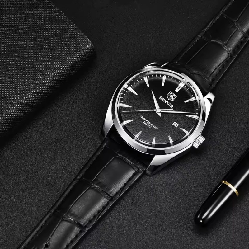 베냐르 5163 최고급 명품 밀리터리 손목시계 가죽 쿼 - Luxury Watch Mockup 리뷰 및 가격