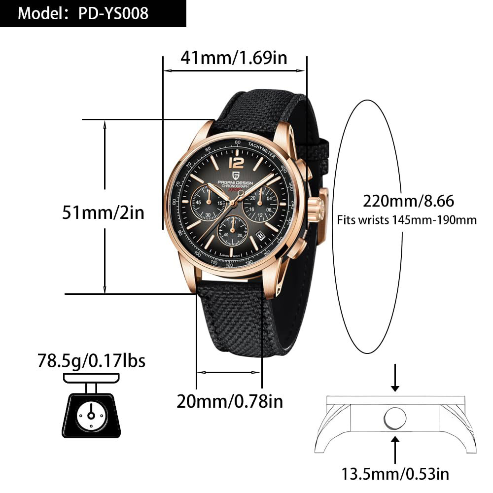 파가니 디자인 신형 남성 시계 41mm 크로노그래프 1 - Luxury Watch Mockup 리뷰 및 가격