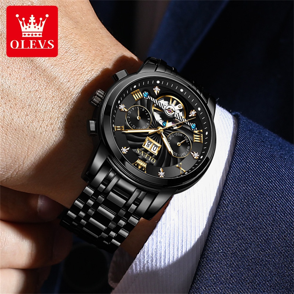OLEVS 클래식 남성용 시계 뚜르비옹 다기능 완전 자 - Automatic Pilot Watch 리뷰 및 가격