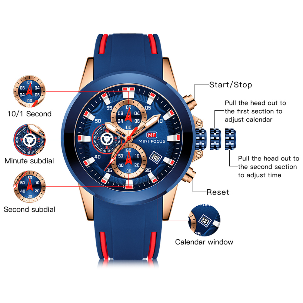 MINI FOCUS 남성용 방수 스포츠 손목 시계, 탑 - Luxury Watch Mockup 리뷰 및 가격
