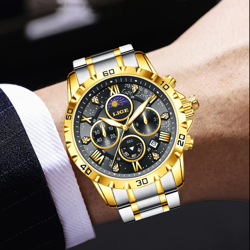 LIGE 최고 브랜드 럭셔리 쿼츠 남성용 시계 캐주얼  - Luxury Watch For Men 리뷰 및 가격
