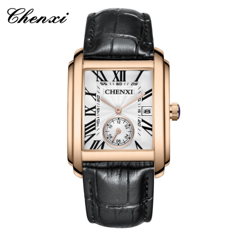 CHENXI 남성용 클래식 스퀘어 브라운 가죽 스트랩  - Luxury Watch Mockup 리뷰 및 가격