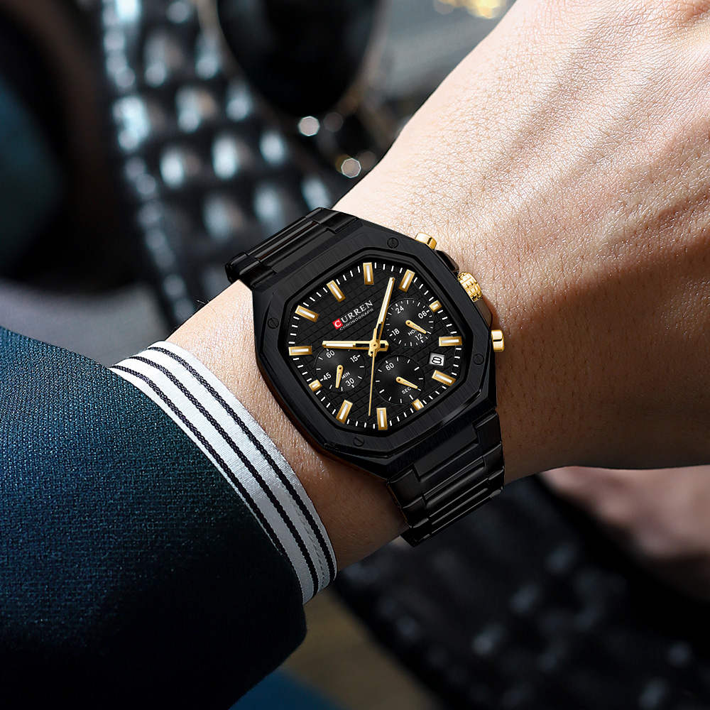 CURREN 남성용 럭셔리 스퀘어 크로노 시계 클래식  - Luxury Watch Dial 리뷰 및 가격