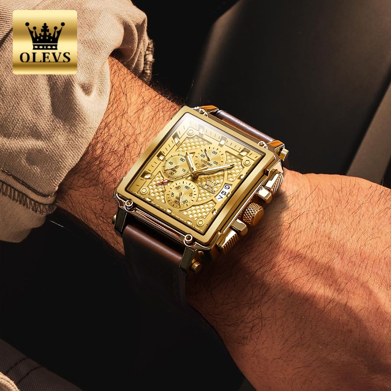 OLEVS 브랜드 남성용 시계 방수 가죽 스트랩 크로노 - Luxury Watch Dial 리뷰 및 가격
