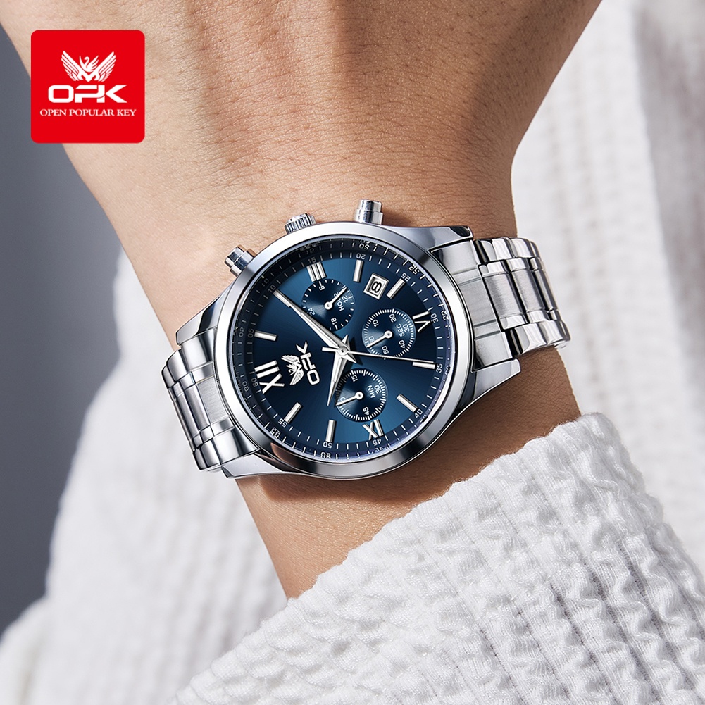 OPK 6052 남성용 시계 자동 날짜 스테인리스 밴드 - Luxury Watch For Men 리뷰 및 가격