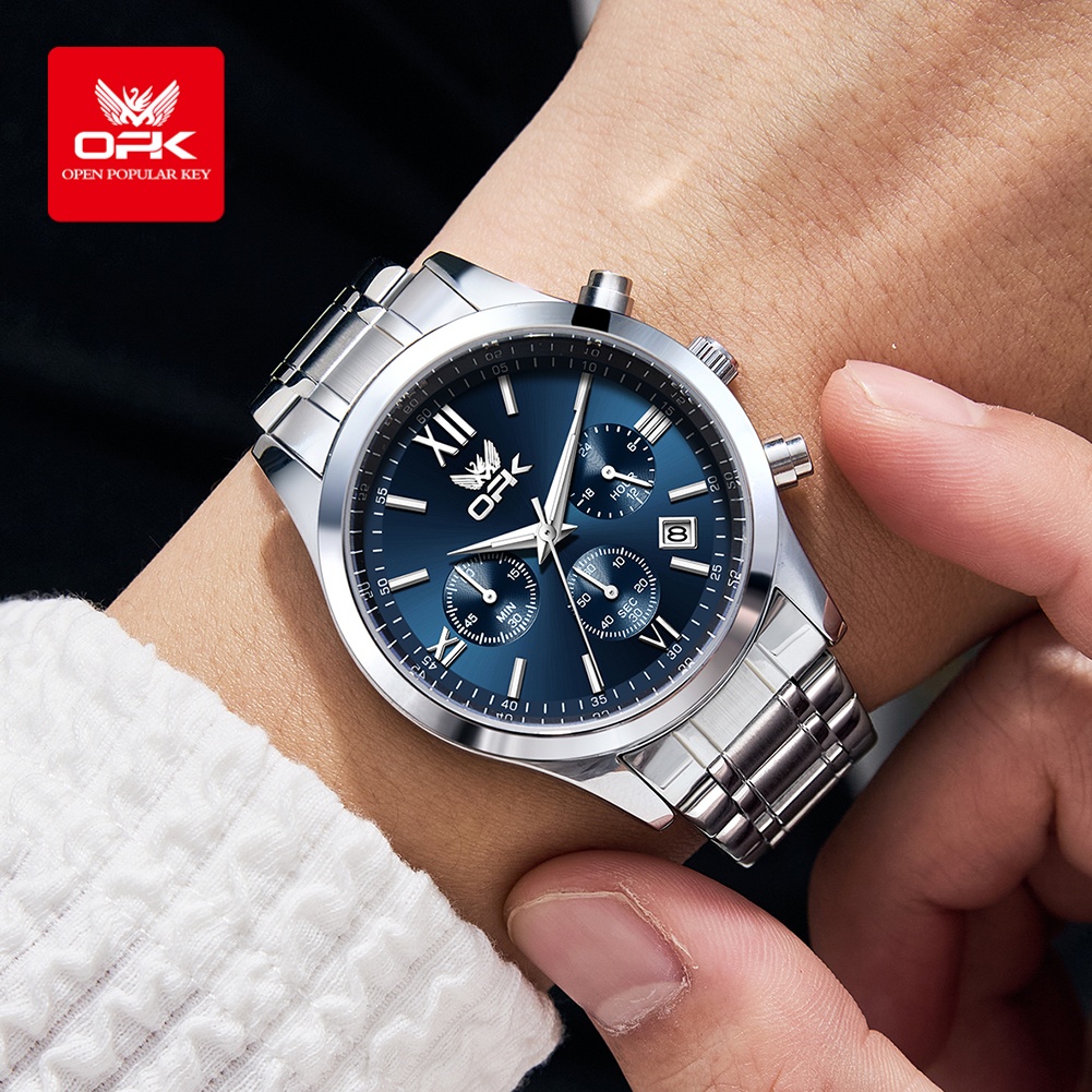 OPK 6052 남성용 시계 자동 날짜 스테인리스 밴드 - Luxury Watch For Men 리뷰 및 가격